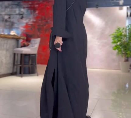 Helena™ | Long flowy dress with side slits - Novela New York