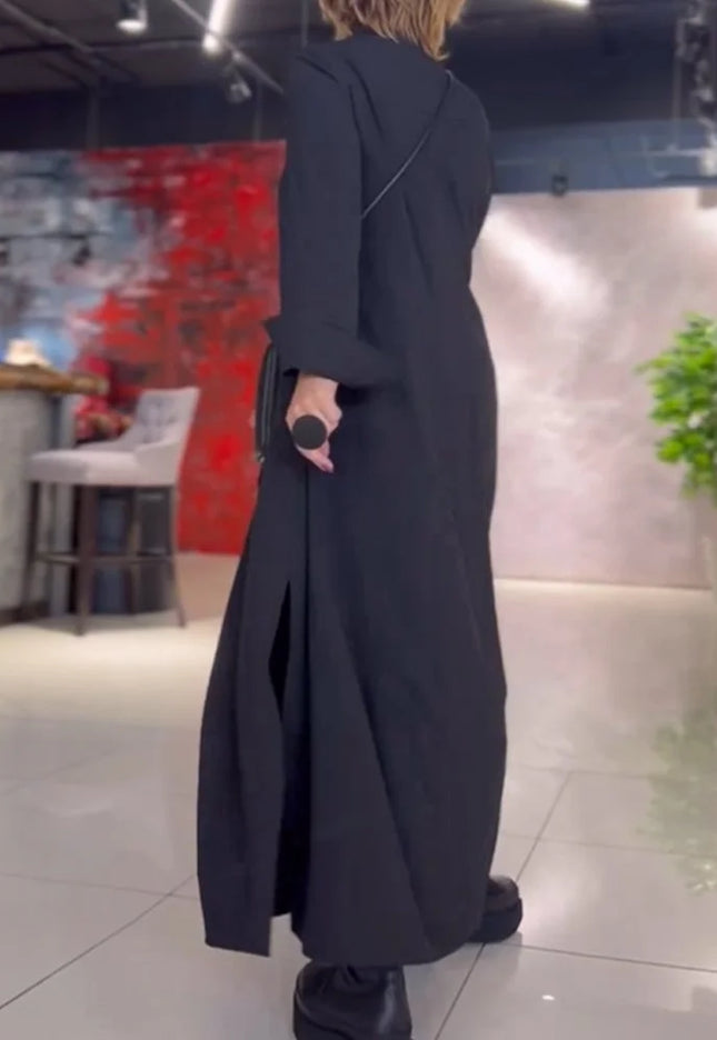 Helena™ | Long flowy dress with side slits - Novela New York