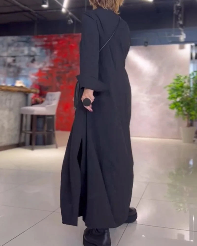 Helena™ | Long flowy dress with side slits - Novela New York