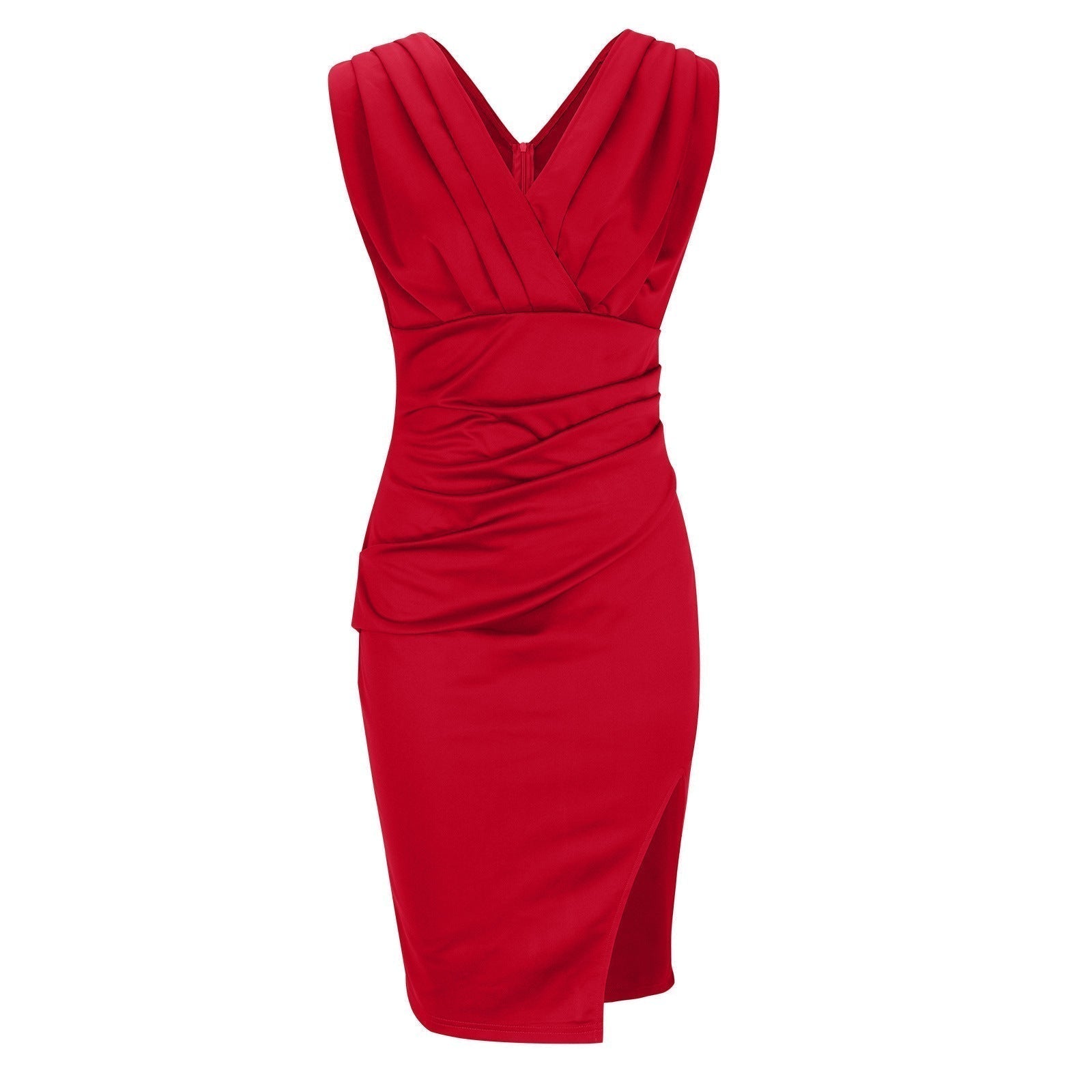 Georgina | V-Neck Slit Dress - Novela New York