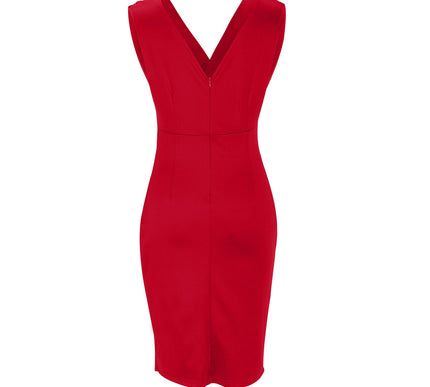 Georgina | V-Neck Slit Dress - Novela New York