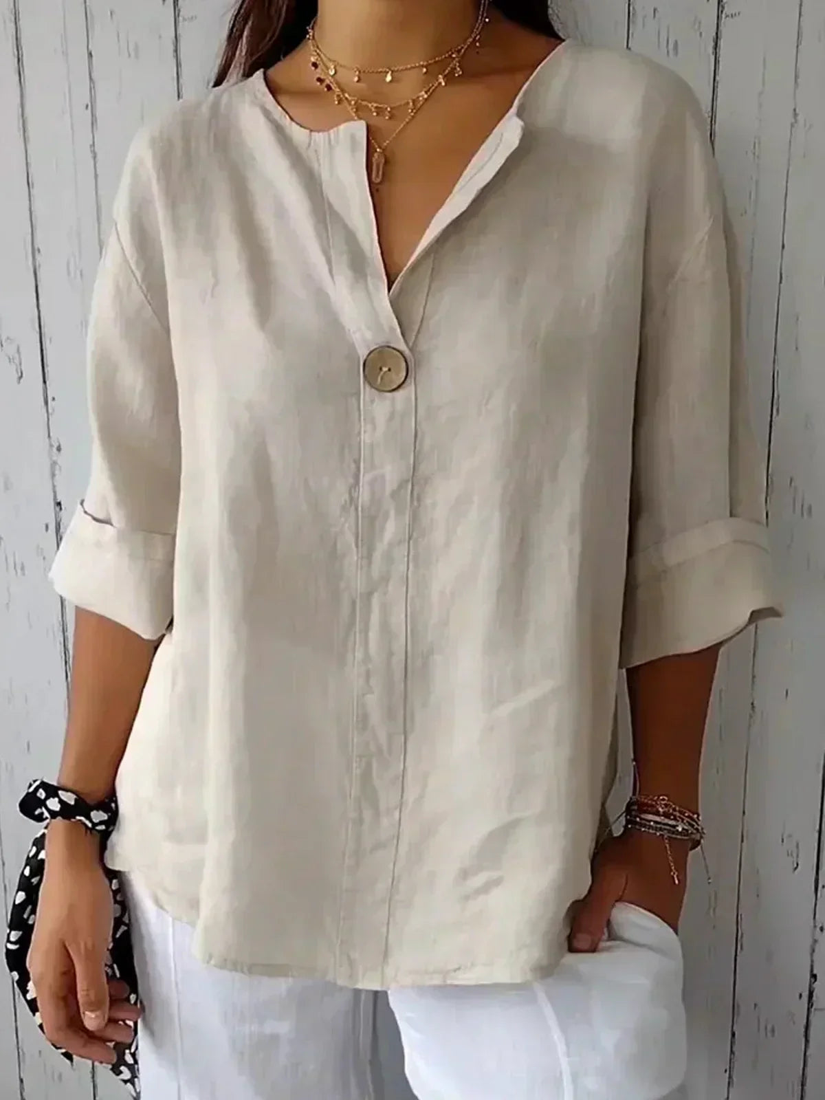 Jessa™ | Casual V-Neck Blouse - Novela New York