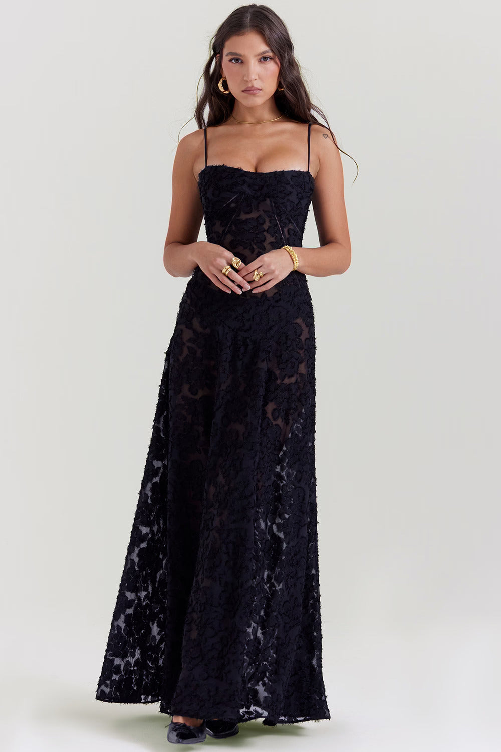 Inaya | Transparent Dress & Dark Elegance - Novela New York