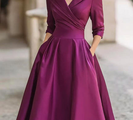 Lina - Midi Satin Dress - Novela New York