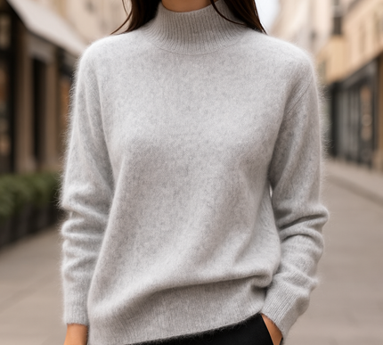 Alcina - Mink Cashmere Semi-turtle Neck - Novela New York