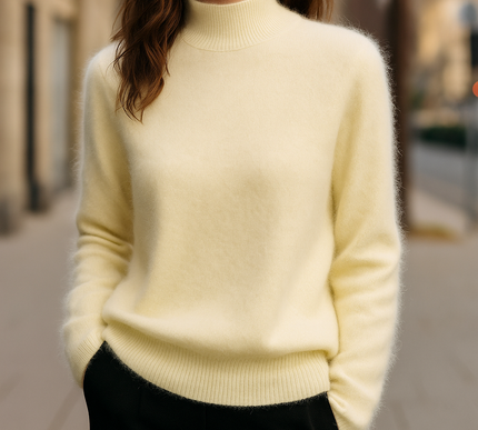 Alcina - Mink Cashmere Semi-turtle Neck - Novela New York