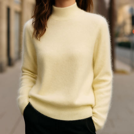 Alcina - Mink Cashmere Semi-turtle Neck - Novela New York