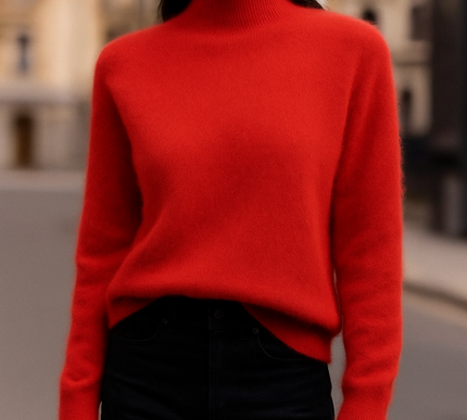 Alcina - Mink Cashmere Semi-turtle Neck - Novela New York