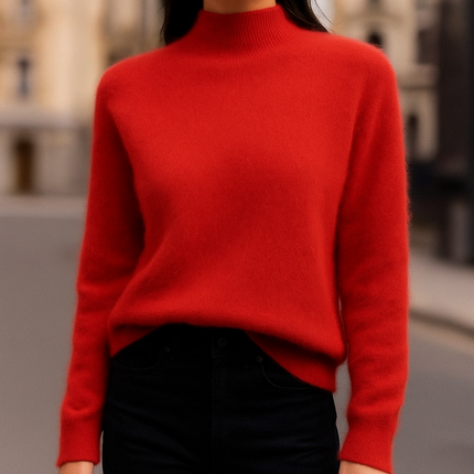 Alcina - Mink Cashmere Semi-turtle Neck - Novela New York