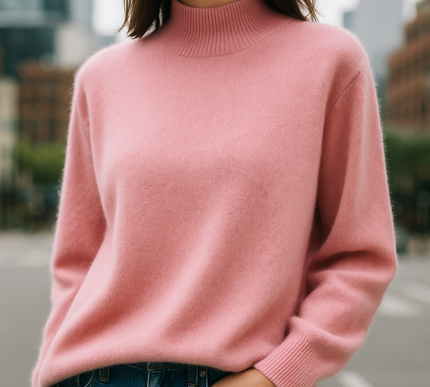 Alcina - Mink Cashmere Semi-turtle Neck - Novela New York