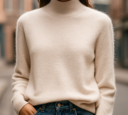 Alcina - Mink Cashmere Semi-turtle Neck - Novela New York