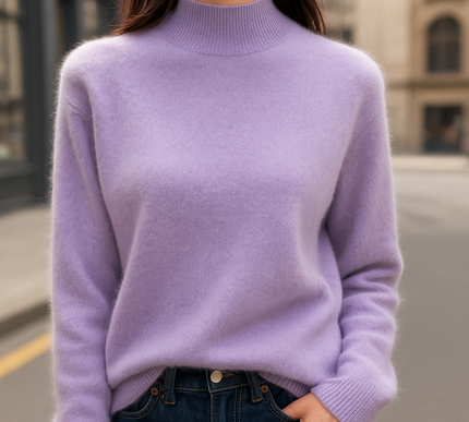 Alcina - Mink Cashmere Semi-turtle Neck - Novela New York