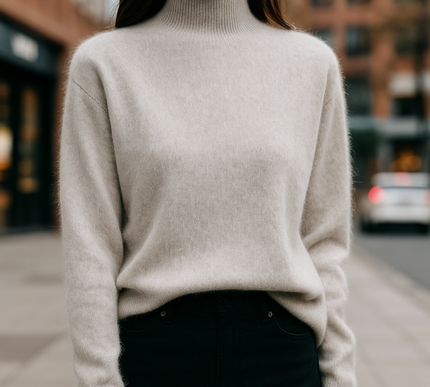 Alcina - Mink Cashmere Semi-turtle Neck - Novela New York