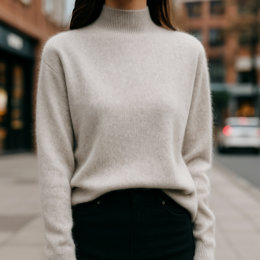 Alcina - Mink Cashmere Semi-turtle Neck - Novela New York
