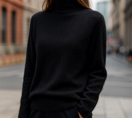 Alcina - Mink Cashmere Semi-turtle Neck - Novela New York