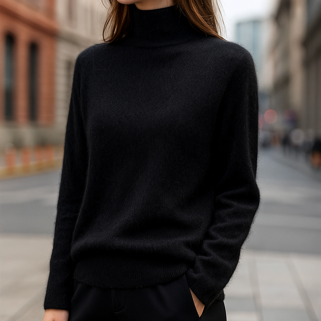 Alcina - Mink Cashmere Semi-turtle Neck - Novela New York