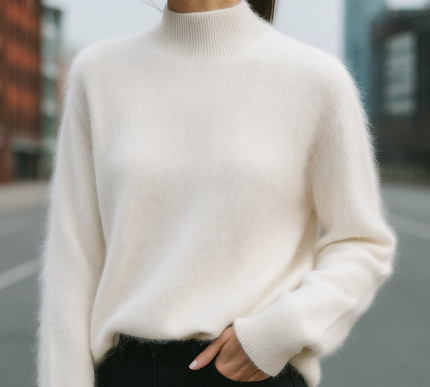 Alcina - Mink Cashmere Semi-turtle Neck - Novela New York