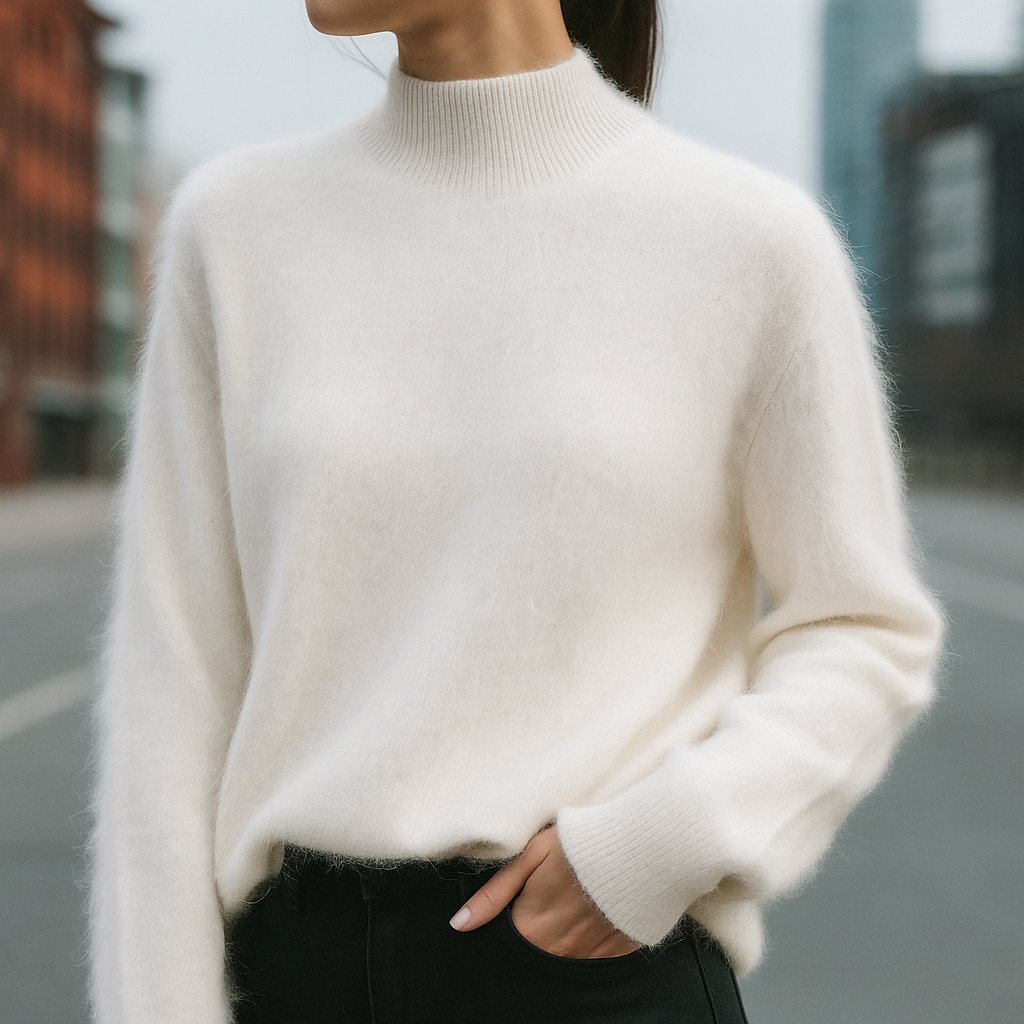 Alcina - Mink Cashmere Semi-turtle Neck - Novela New York