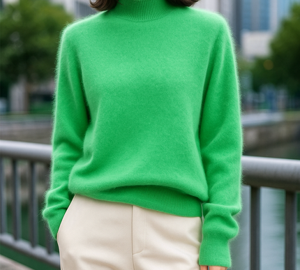 Alcina - Mink Cashmere Semi-turtle Neck - Novela New York