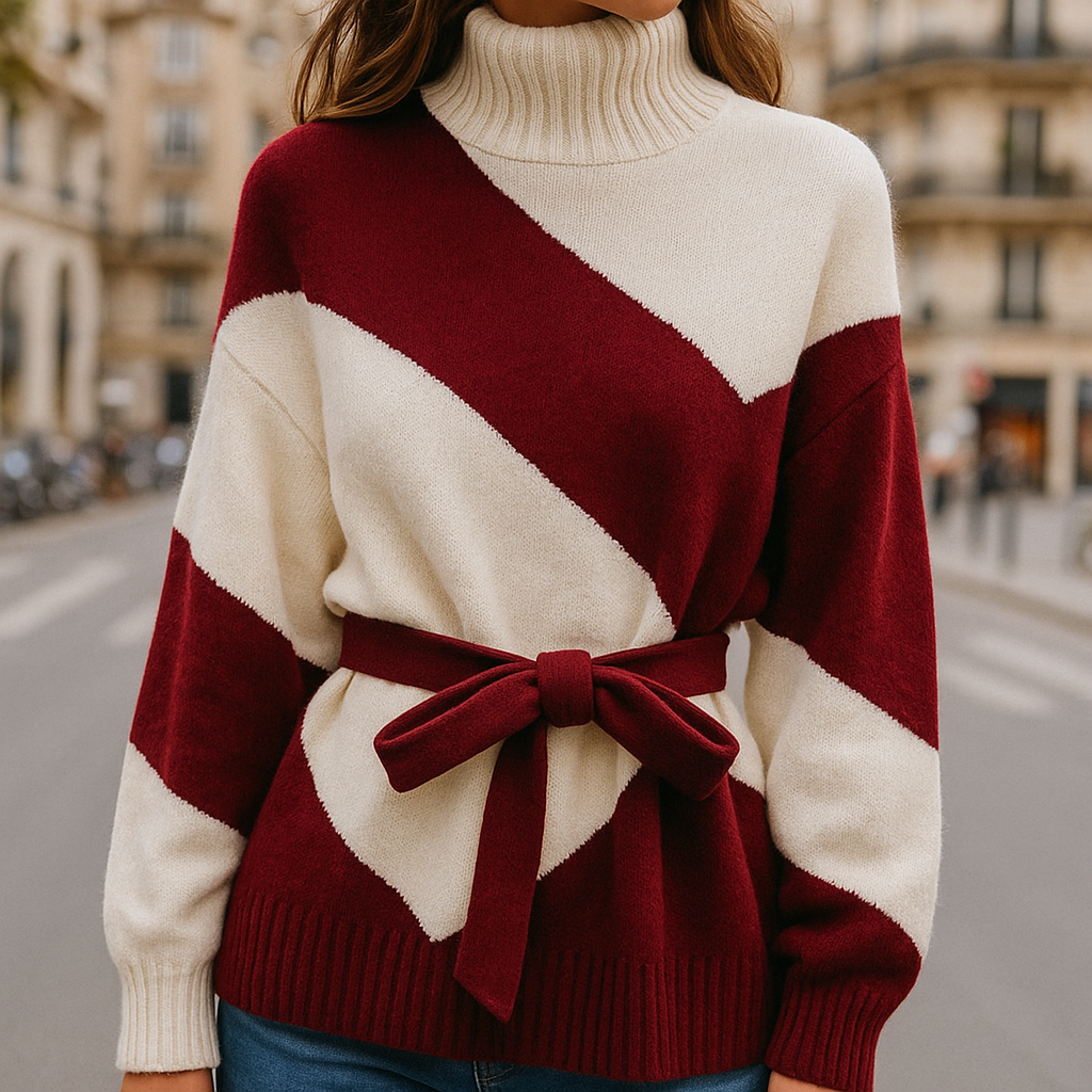 Aurya - Spliced Turtleneck Sweater - Novela New York