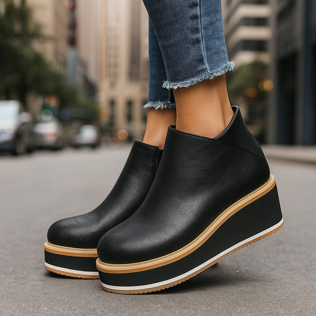 Auria - Platform Leather Shoes - Novela New York