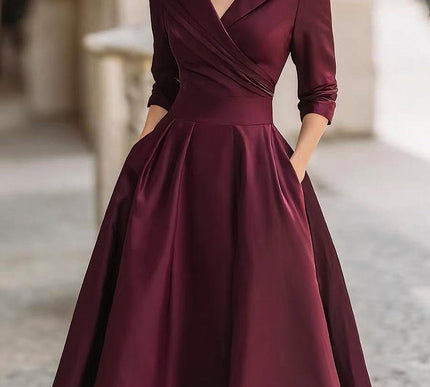 Lina - Midi Satin Dress - Novela New York