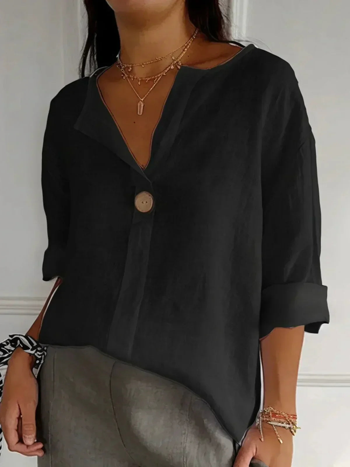 Jessa™ | Casual V-Neck Blouse - Novela New York
