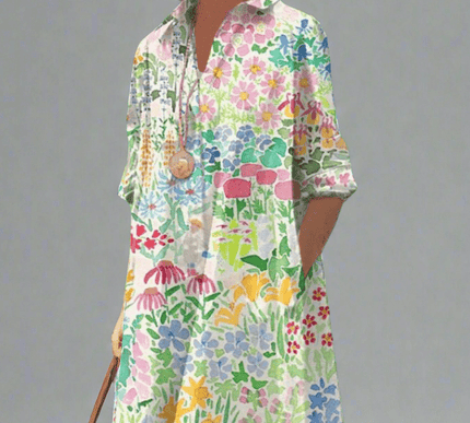 NADINE | Luxury Summer Dress in Floral Print for Effortless Style - Novela New York