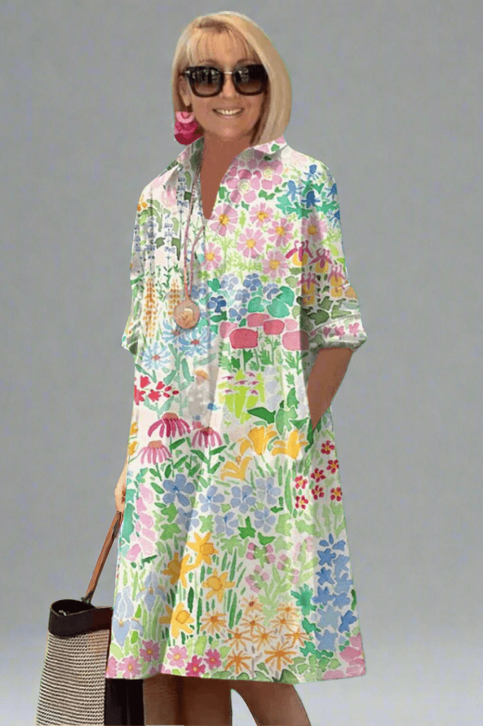 NADINE | Luxury Summer Dress in Floral Print for Effortless Style - Novela New York