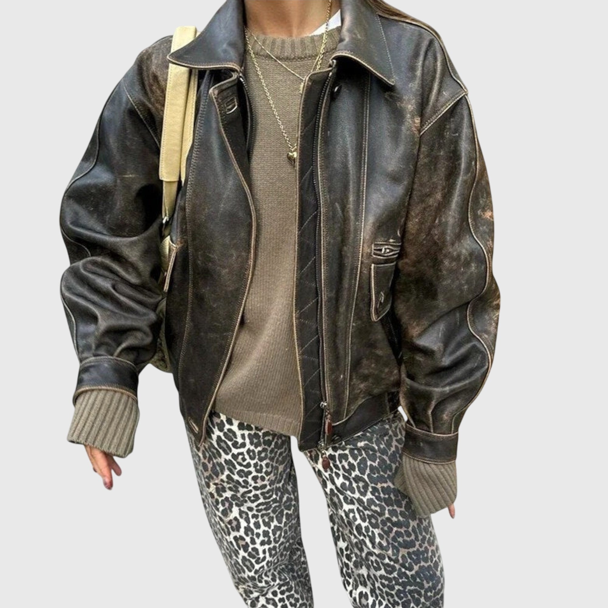 Chandra - Vintage Jeans with Leopard Print - Novela New York