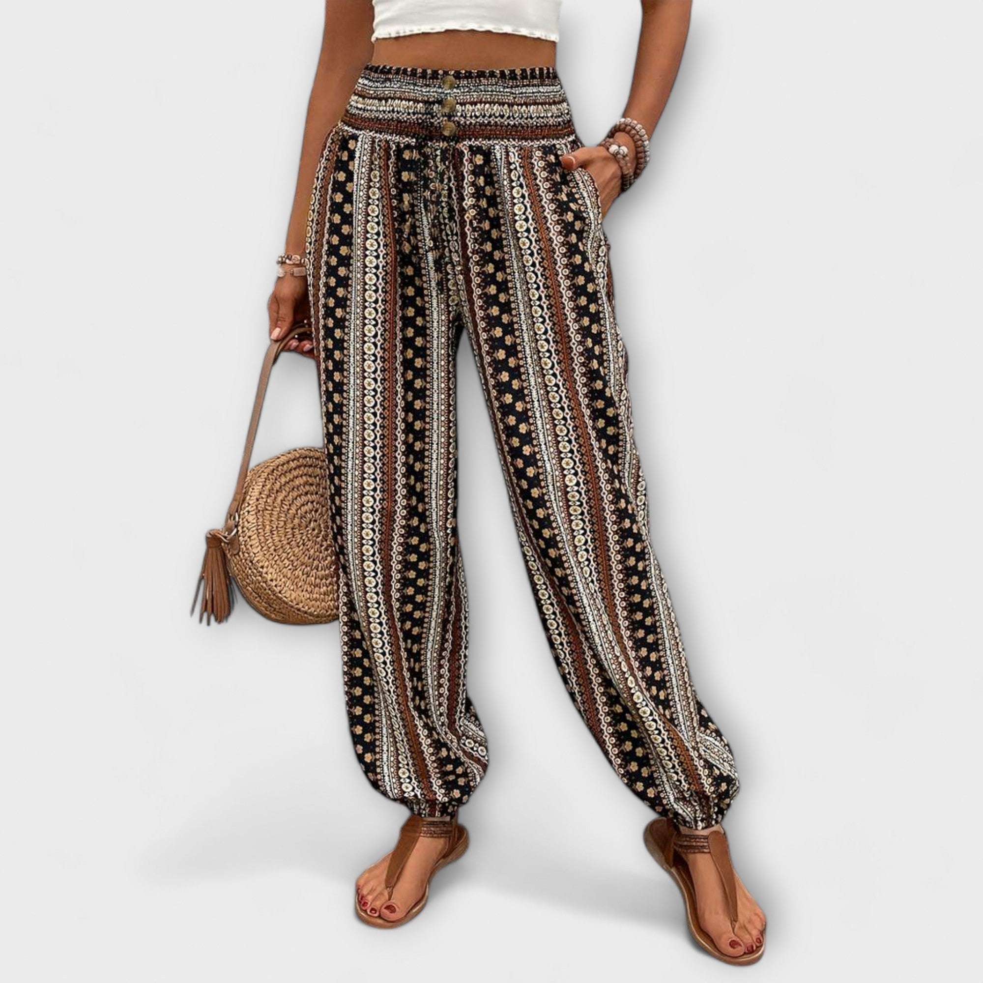 Scarlett - Pants with Ethnic Graphic - Novela New York