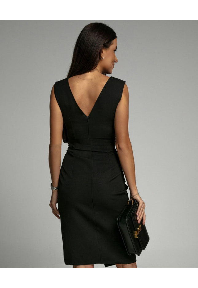 Georgina | V-Neck Slit Dress - Novela New York