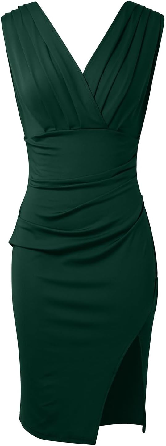 Georgina | V-Neck Slit Dress - Novela New York