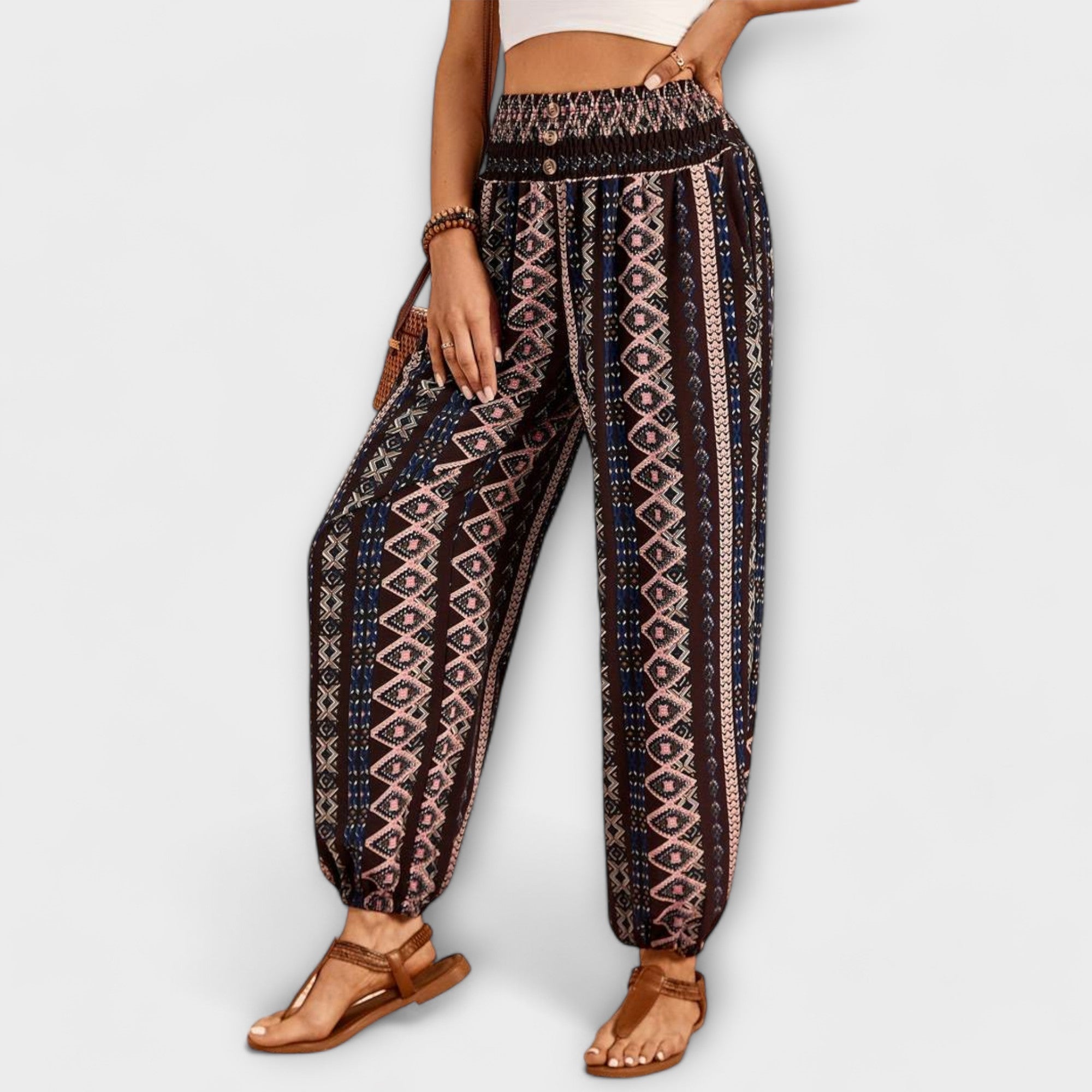 Scarlett - Pants with Ethnic Graphic - Novela New York