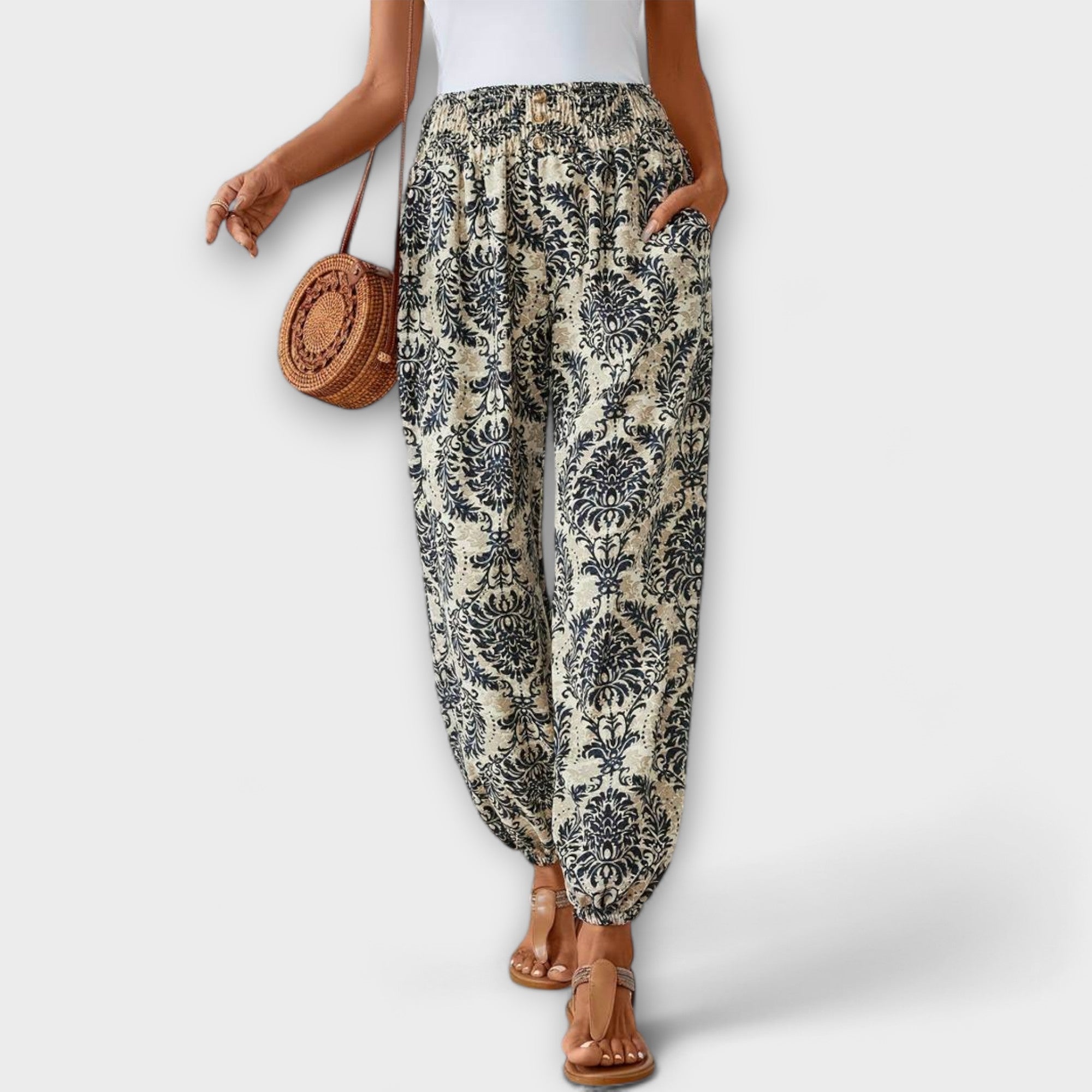 Scarlett - Pants with Ethnic Graphic - Novela New York