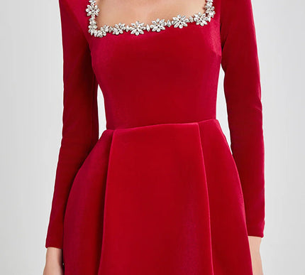 Solena | Mini Velvet Dress with Jewelry and Pockets - Novela New York