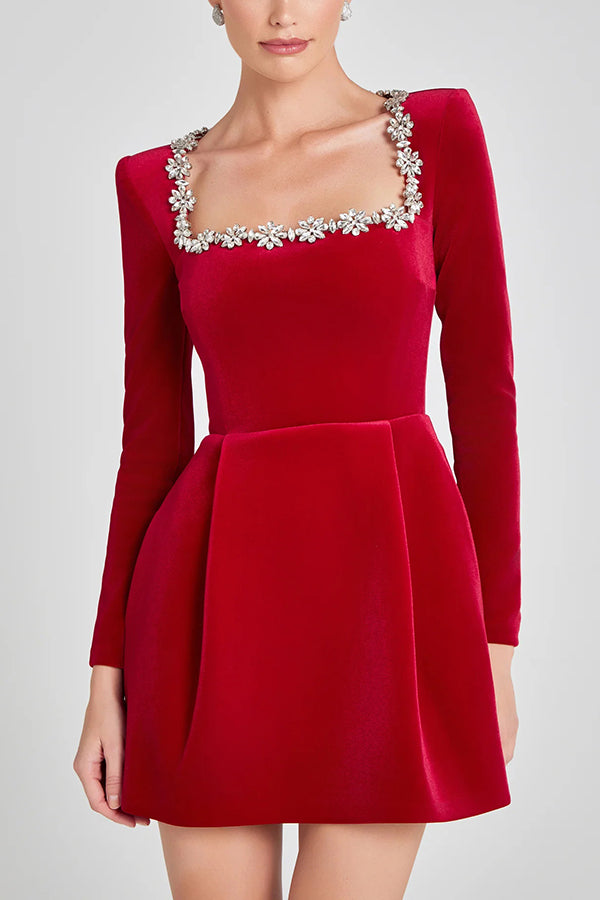 Solena | Mini Velvet Dress with Jewelry and Pockets - Novela New York