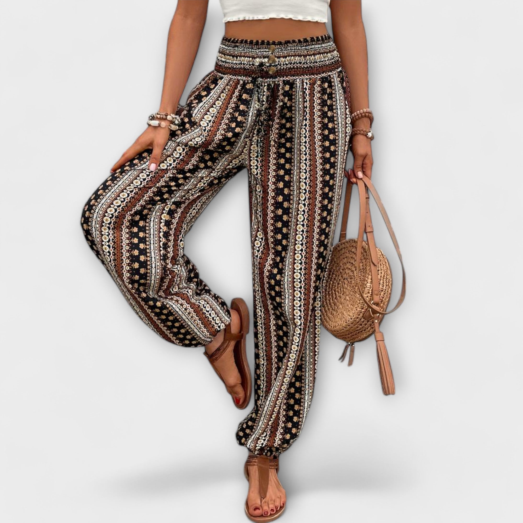 Scarlett - Pants with Ethnic Graphic - Novela New York