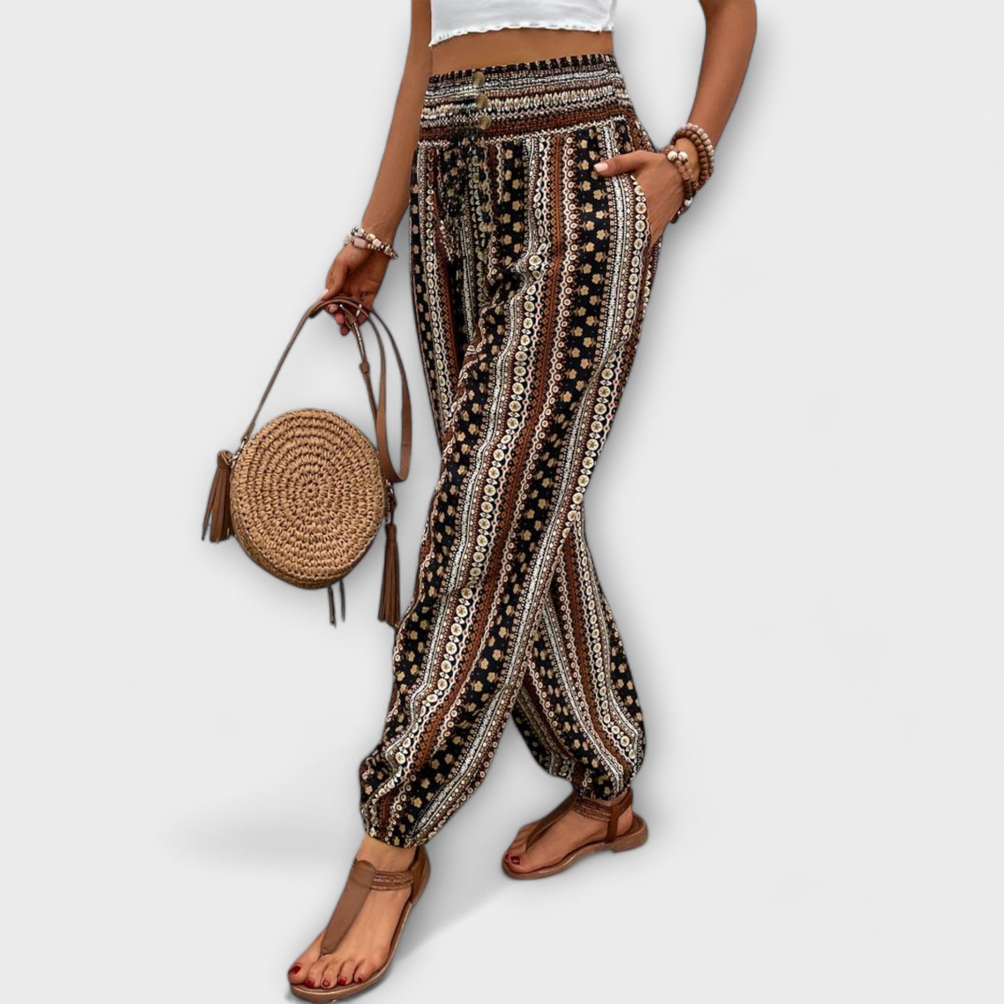 Scarlett - Pants with Ethnic Graphic - Novela New York