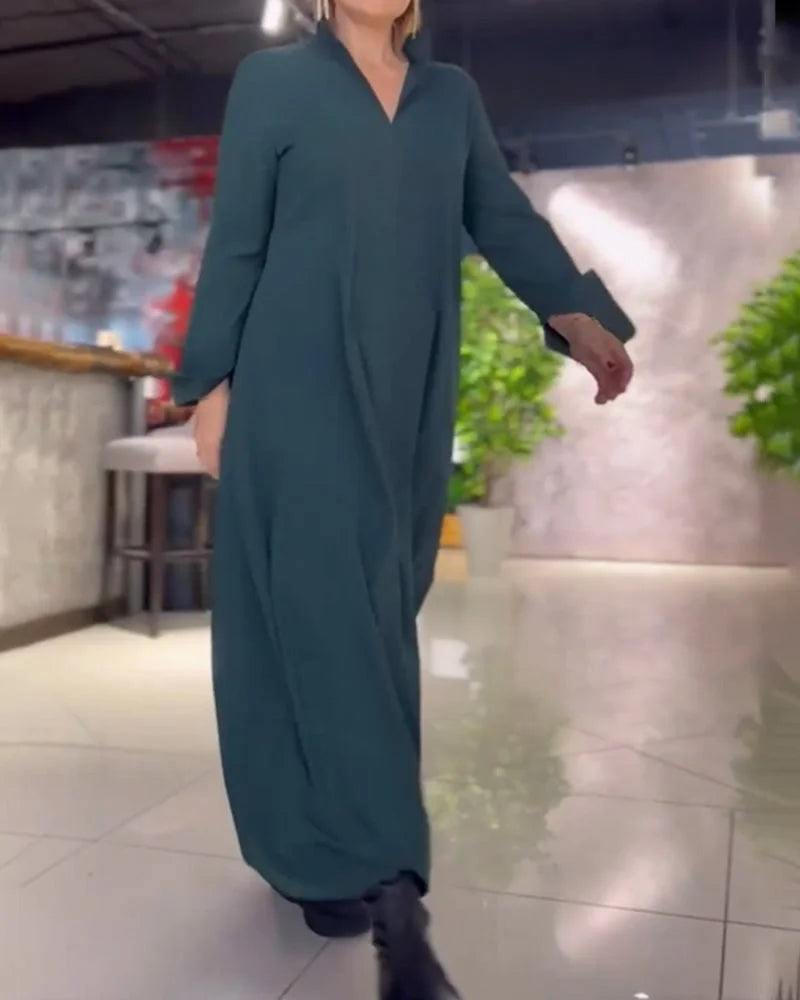 Helena™ | Long flowy dress with side slits - Novela New York