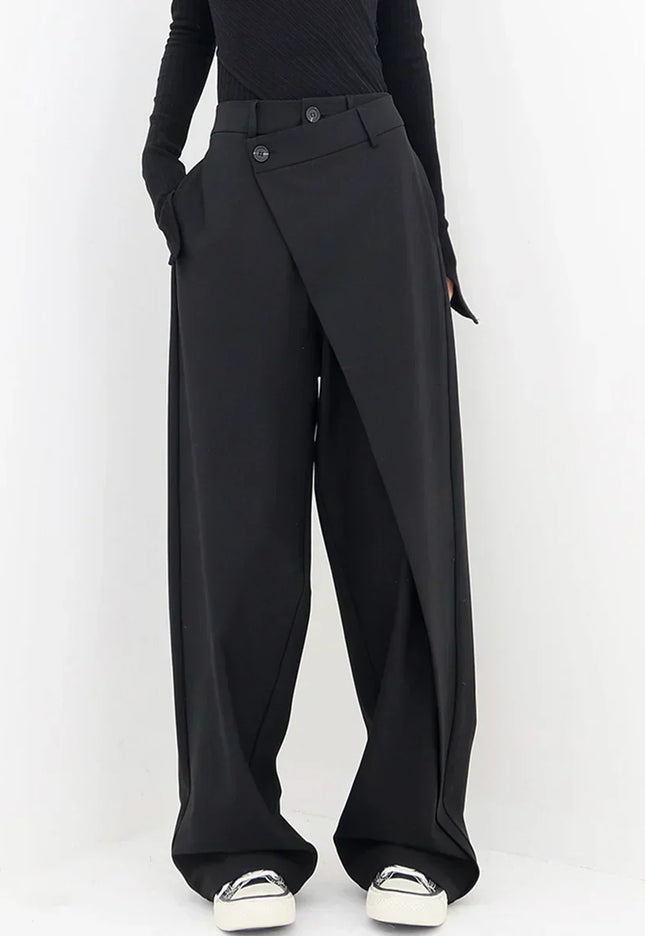 Leja - layered button wide leg pants for women - Novela New York