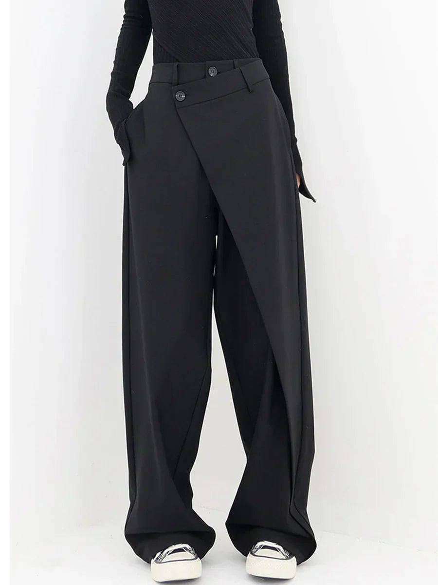 Leja - layered button wide leg pants for women - Novela New York