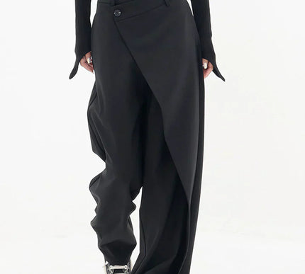 Leja - layered button wide leg pants for women - Novela New York