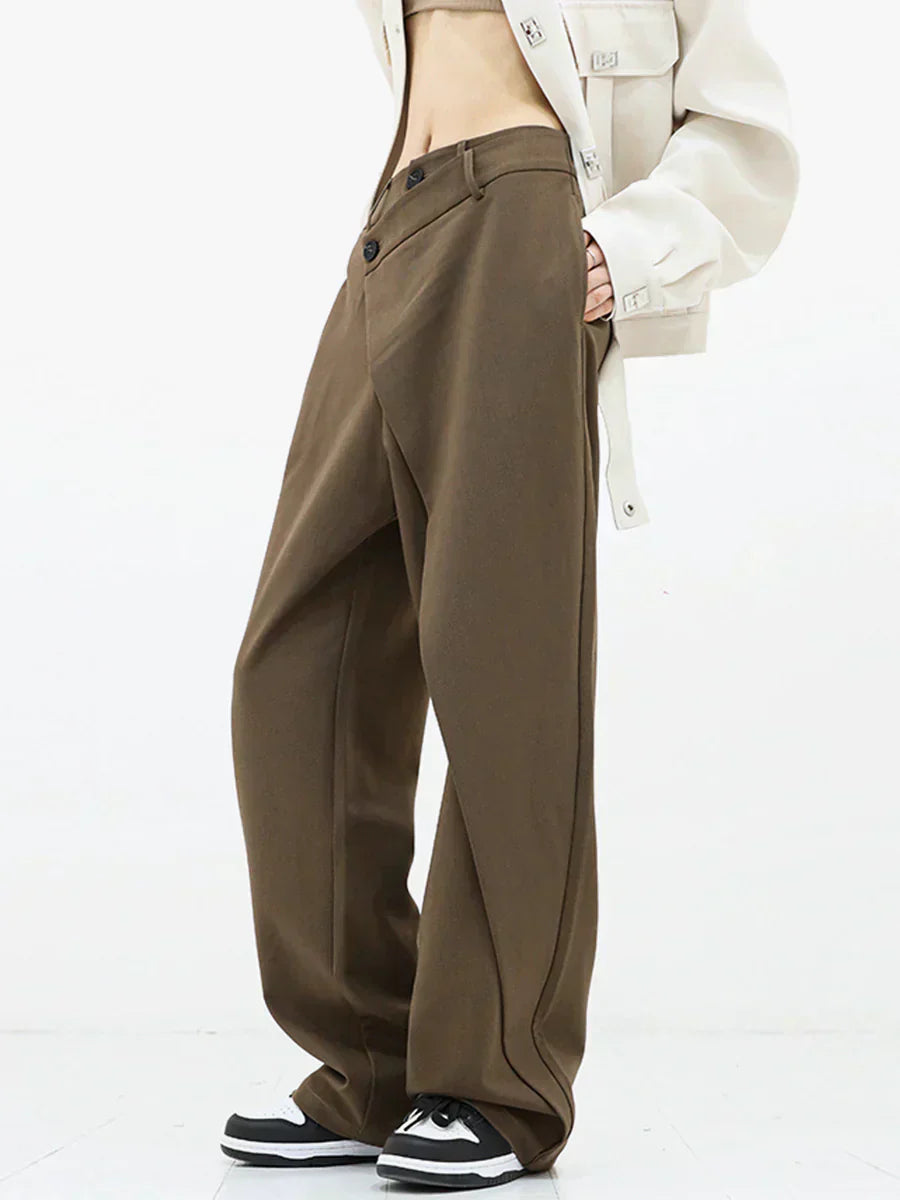 Leja - layered button wide leg pants for women - Novela New York