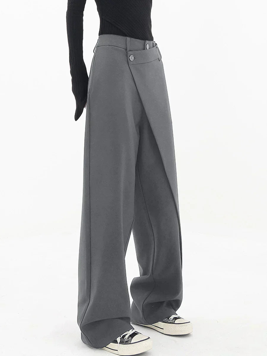 Leja - layered button wide leg pants for women - Novela New York