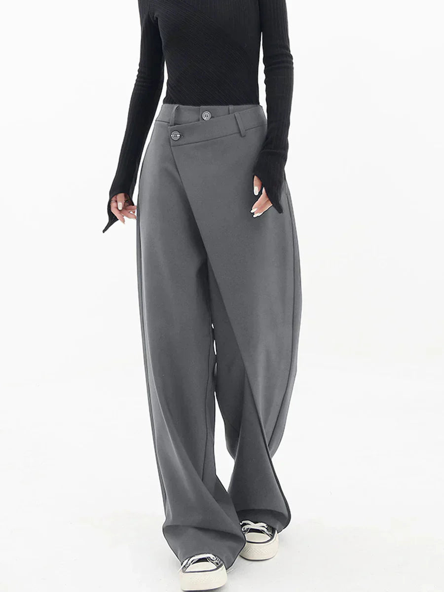 Leja - layered button wide leg pants for women - Novela New York