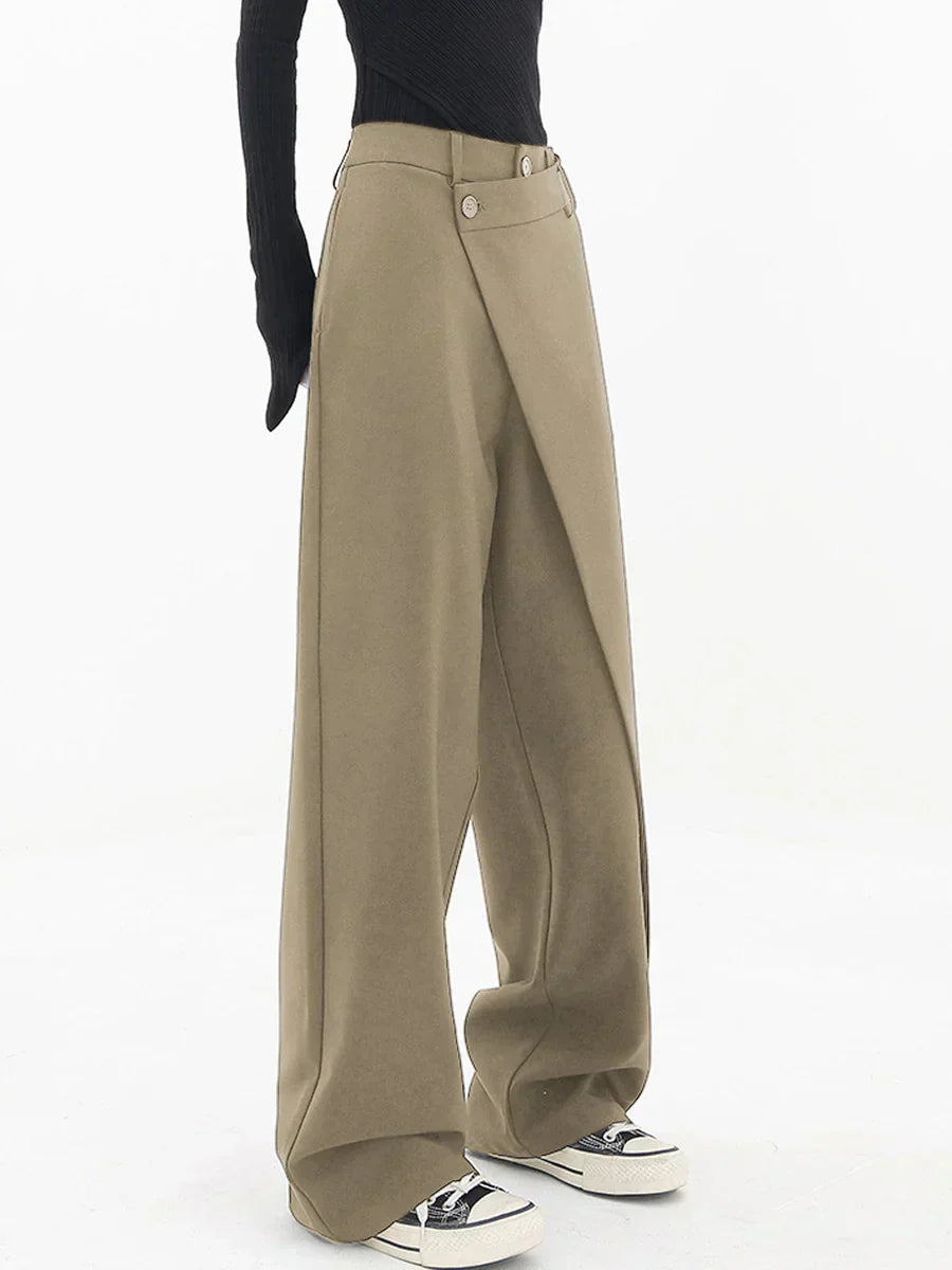 Leja - layered button wide leg pants for women - Novela New York