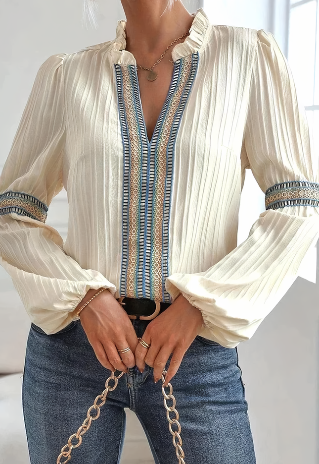 Valerie™ | Stunning V-Neck Blouse - Novela New York