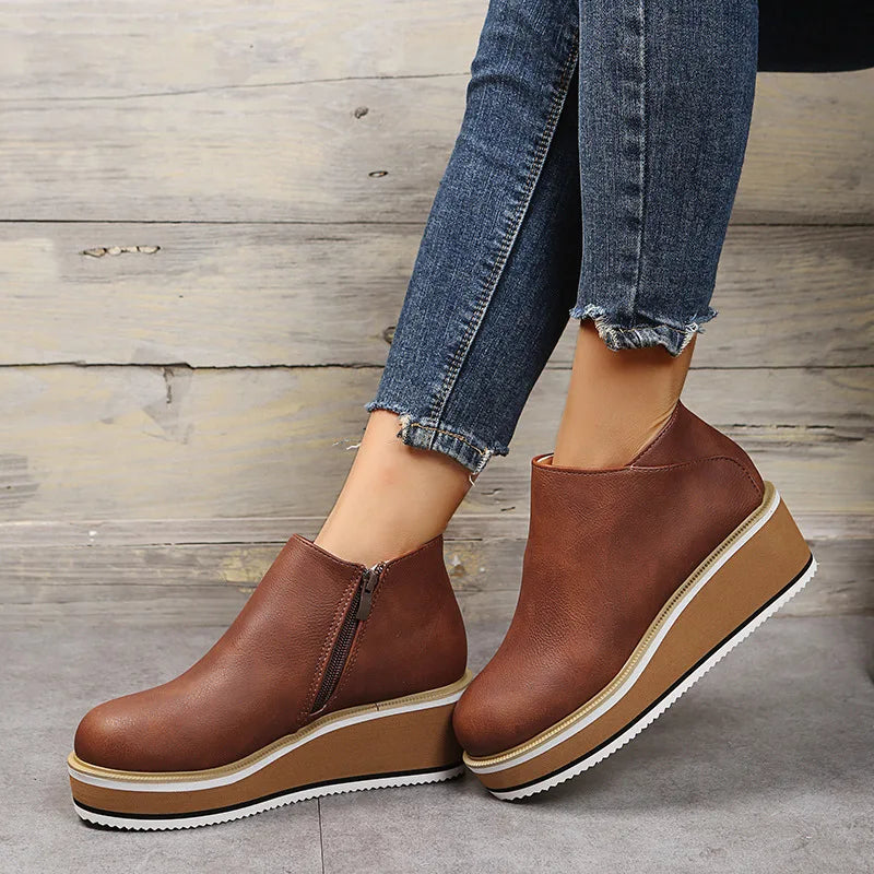 Auria - Platform Leather Shoes - Novela New York