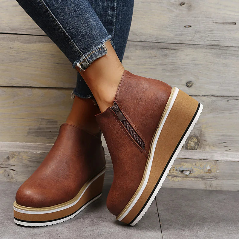 Auria - Platform Leather Shoes - Novela New York